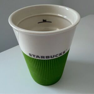 Starbucks White and Green Ceramic Mug